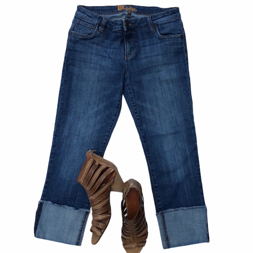 KUT from the Kloth jeans size 6 skinny cropped cuffed dark denim - Picture 5 of 7